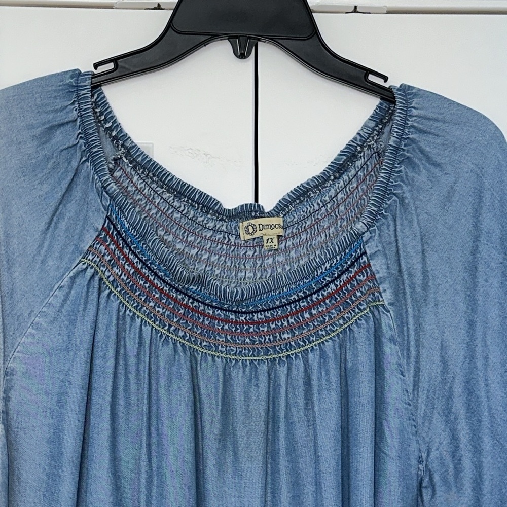 UEC Democracy Chambray and smocked dress size 1X